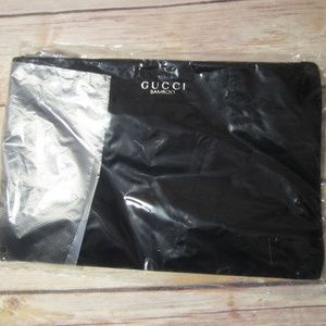 Gucci Bamboo Cosmetic Velvet Polyester Black Pouch